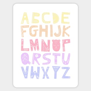 Decorated Alphabet (pastel colors) Sticker